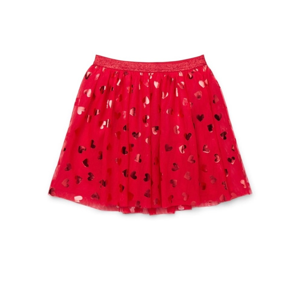 Girls Valentines Day Mesh Skirt NEW Size M (7/8)